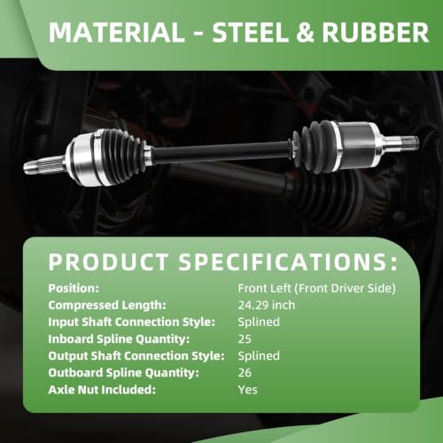 Yunnergo Front Driver CV Axle Compatible with Civic 2006-2011 66-4232