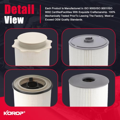 6.7 Cummins Fuel Filter Water Separator Set Fits for 2019 2020 2021 2022 2023 2024 Dodge Ram 2500 3500 4500 5500 6.7L Diesel Turbo Engines, Replaces# 68157291AA and 68436631AA