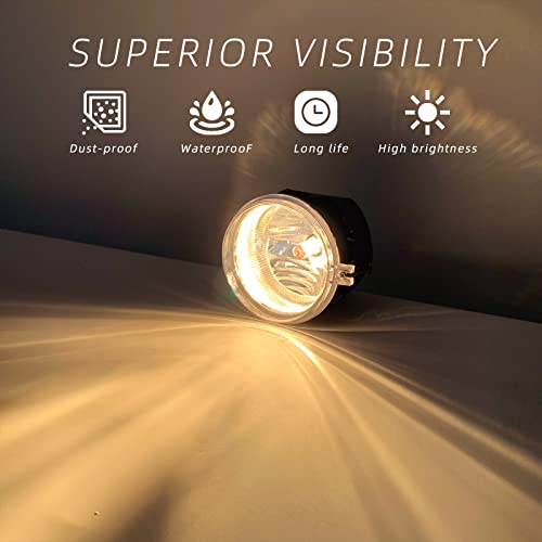Fog Lights Assemblies Replacement for 2005-2010 Dodge Caravan Charger Challenger Caliber Chrysler Pacifica Sebring Jeep Patriot Compass, 1 Pair Bumper Driving Fog Lamps with Clear Lens