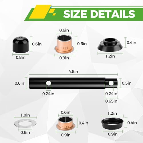 10L0L Golf Cart King Pin and Bushing Kit for Yamaha G2 G8 G9 G11 G14 G16 G19 G20 1985-2001, Steering Knuckle Kingpin Kit, OEM J55-F3516-00, J38-23527-00, J38-23528-00