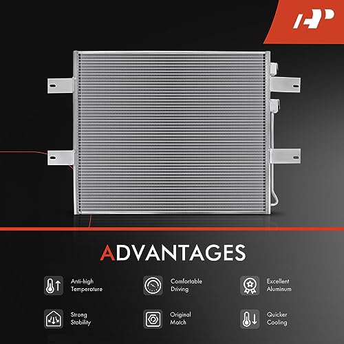 A-Premium Air Conditioning A/C Condenser Compatible with Dodge Ram 2500, Ram 3500, 2007-2009, 5.9L 6.7L Diesel, Replace# 55057095AA, 55056694AA