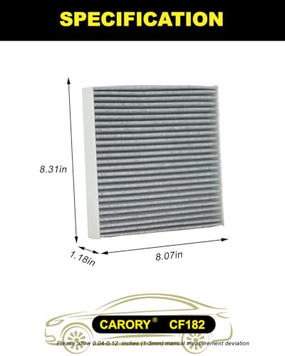 Cabin Air Filter w/Activated Carbon for Honda 2017–2025 CR-V, 2016–2025 Civic, 2009–2020 Fit, 2016–2025 HR-V, 2018–2025 Odyssey, 2010–2022 Insight, 2019–2025 RDX, 2022–2025 MDX, and More, CF182