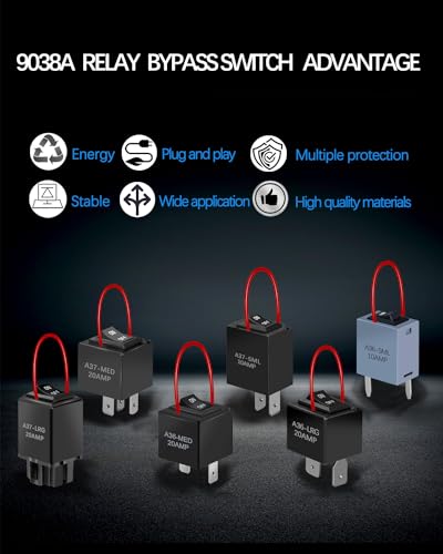 9038A Relay Bypass Switch, Relay Tester, Bypass Switch Kit with Amp Loop, 6-Pack, Black