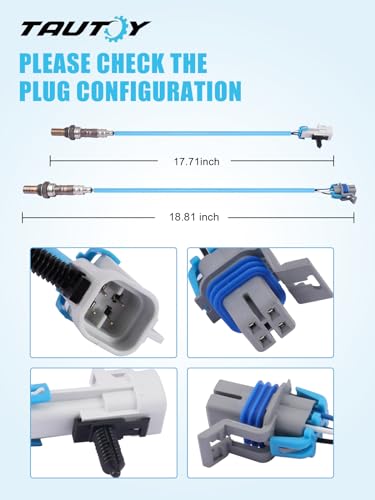 TAUTOY 234-4668 234-4256 O2 Oxygen Sensor Up Downstream 4Pcs for 2008-2014 Cadillac Escalade ESV, for Chevrolet/Chevy Avalanche Silverado 1500 2500 3500 Suburban, for Sierra Yukon, 213-4229 213-3866