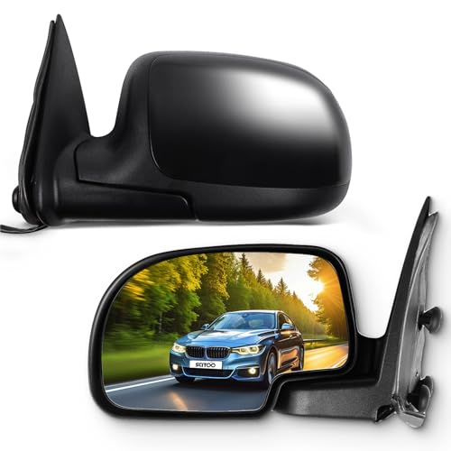 SCITOO Side View Mirrors fit 1999-2006 For Chevy Silverado Suburban Tahoe For GMC Sierra Yukon Manual Adjusted Folding Side Mirrors (1999-2000 New Body Style 2007 Classic) GM1320230, GM1321230