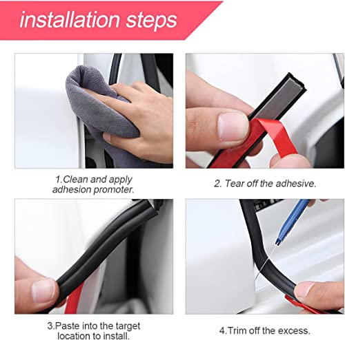 Double Layer Self-Adhesive Car Door Rubber Seal Strip - 5 Holes Sealing Stickers, Noise Insulation Weatherstrip, Edge Protector, Auto Interior Accessories for Tailgate (32.8FT)
