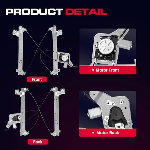 XIMAKA Rear Driver Side Power Window Regulator with Motor (2 Pins) Fit for 2001-2006 Chevrolet Silverado 1500 3500, Avalanche Suburban GMC Sierra 1500 2500 3500 Yukon XL Cadillac Escalade, 741-578