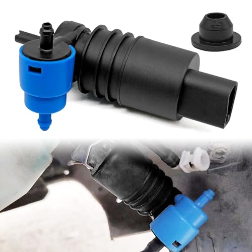 NOTISH Windshield Washer Motor Pump, Spray Windshield Washer Fluid Pump with Grommet, Compatible with Jeep, Dodge, Chrysler, Volkswagen, Audi, BMW, Chevrolet, Ford