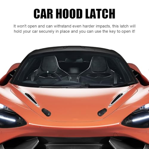 Yourkar Flush Hood Latch & Pin Kit, Durable Engine Bonnet Quick Release Latch & Pin Set for Racing Car, Automotive, Universal Car Accessories