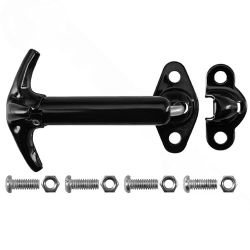 Buyers Products WJ96WCB4 Spring Loaded 90 Degree Hood Catch Kit, Black Enamel Finish, Carbon Steel Latch with Keeper - Includes Hardware, Heavy Duty Truck Trailer Latch System, 4 Pack