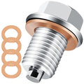 LBOKLING M14x1.5 Oil Drain Plug, Magnetic Stainless Steel Oil Pan Drain Nut Bolt with 5PCS Copper Crush Washer, Universal Leak-Proof Replacement,Fits Most Cars,Motorcycles,Boats
