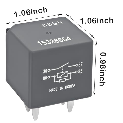 Automotive Relay 15328864 D1741C (Pack of 4) – 12V 40A 4-Pin SPDT Automotive Relay 12193604 13503102 Replacement – A/C Compressor, Starter & Fan Control for Chevy Silverado, GMC, Buick