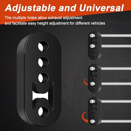 MetVot Rubber Exhaust Hanger 4 Pack, 4 Holes Adjustable Muffler Hanger, Universal Muffler Exhaust System, Insulator Bushing Mount, Weather-Proof High Density Tail Pipe Hanger