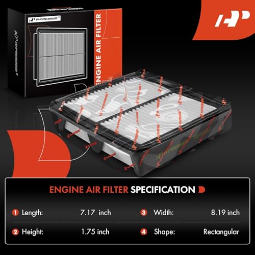 A-Premium 2-PC Engine Air Filter Compatible with Infiniti M35 2009-2010, M37 2011-2013, Q70 2014-2019, Q70L 2015-2019, 3.5L 3.7L, Replace# 16546EJ70A
