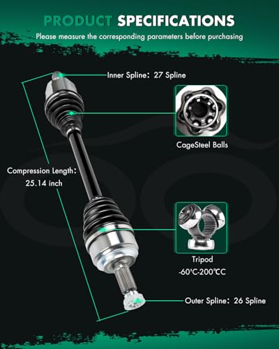 SCITOO Front CV Axle Shaft Assembly Fit For Honda Civic 2.0L 2016-2020 Front Left Driver Side NCV36182 MT 1pcs