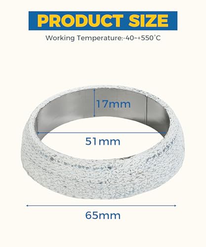 UBOG Exhaust Gasket,Car Accessories Exhaust Flange Gasket,2 Inch 2.25 Inch 2.5 Inch 3 Inch Exhaust Manifold Gasket,Car Exhaust Donut Gasket Seal Ring Replacement,Suitable for Cars Trucks (2inch)