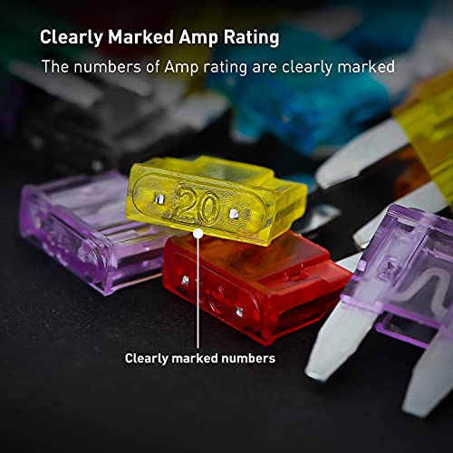Nilight 120Pcs Blade Fuses Assortment 5, 7.5, 10, 15, 20, 25, 30 AMP Regular Mini ATM/APM Blade Fuses for Cars Trucks Boats Automotives, 2 Years Warranty, Multicolor