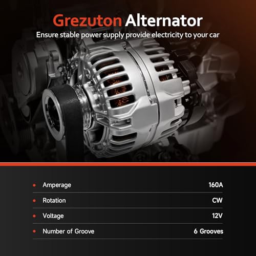 11570 Alternator Replacement for V6 3.6L Dodge Grand Caravan 2011-2020, Journey 2011-2019,Avenger 2011-2014,Ram C/V 2012-2015,Chrysler 200 2011-2014,Town & Country 11-16,Volkswagen Routan 11-14,12V