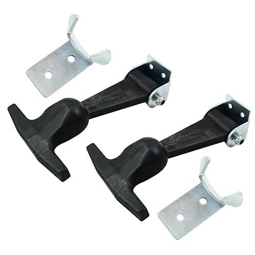 Biaungdo 2 Pcs Rubber Flexible Hood Catch, Black T-Handle Draw Latches