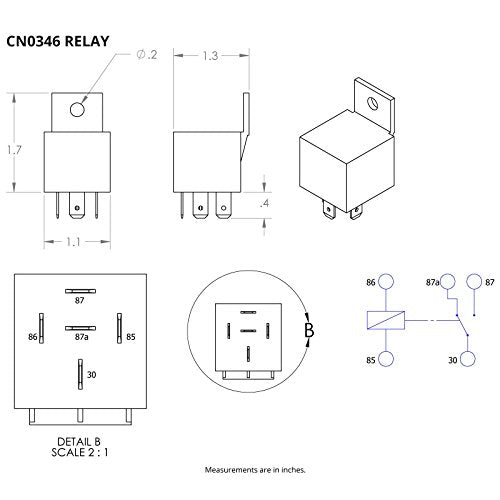 TEMCo 6 V 30/40 Amp Bosch Style S Relay SPDT Automotive