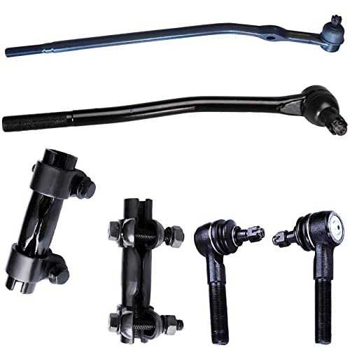 Front Inner and Outer Tid Rod + Adjusting Sleeve FITS 4WD Models for Ford Ranger 90-97/ Explorer 91-94/ Bronco II 90, DS1161 DS1177 ES2079 ES2080 ES2214 ES2215 Front Tie Rod Drag Link Kit- 6pc Set