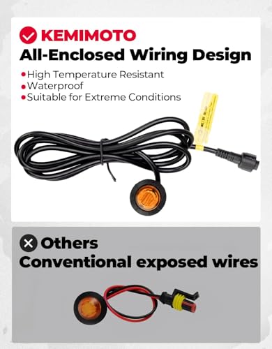 KEMIMOTO UTV Turn Signal Kit with 110D Horn, Plug and Play UTV ATV Blinker with Rocker Switch, Universal Street Legal Kit Compatible with Polaris, Can-Am, Kawasaki (Without License Plate Holder)