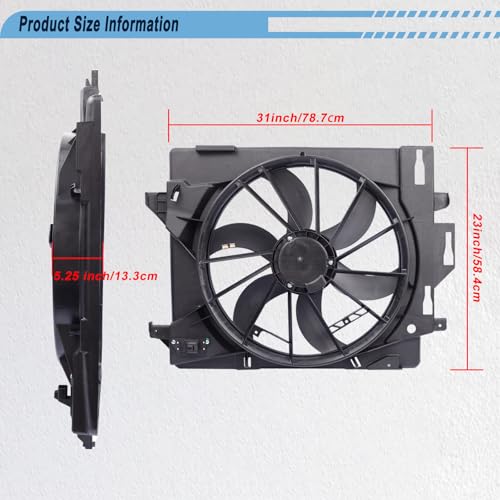 Gjhch Radiator Cooling Fan Compatible with 08-15 Town & Country, 5058674AA