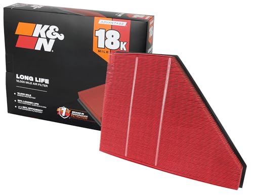 K&N Engine Air Filter: Long Life 18,000 Mile Replacement Air Filter: Compatible with 2017-2026 Chevy/GMC/Cadillac/Buick (Blazer, Traverse, Acadia, XT5, Enclave), KNA-5056