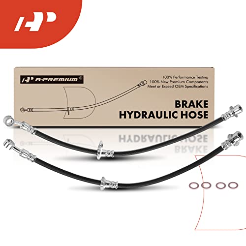 A-Premium Front Driver and Passenger Brake Hydraulic Hoses Compatible with Select Acura and Honda Models - TL 2004-2008, TSX 2004-2008, Accord 2003-2007 - Replace# 01464SDAA03, 01465SDAA03(Pack of 2)