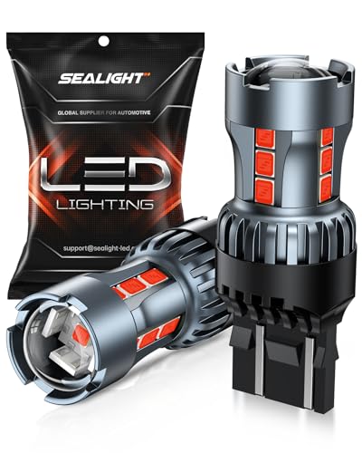 SEALIGHT 7443 7440 LED Bulb Red Brake Lights, T20 7441 7444 992 W21W LED Light Bulb with Projector for Tail Stop Parking Blinker Lights, Pack of 2