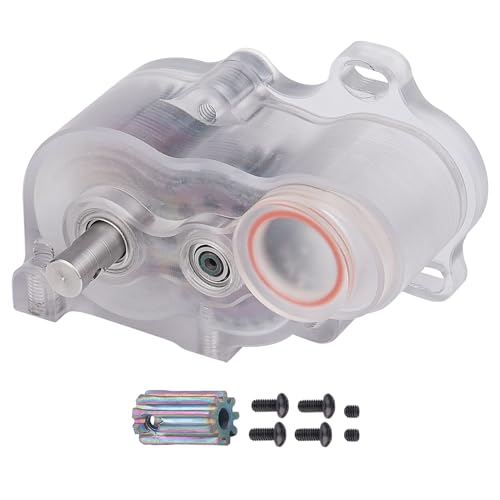 HobbyPark LCG Complete Transmissions Gearbox for 1/10 RC Crawler SCX10 SCX10 II | Low Center of Gravity, Lightweight Design, Hardened Steel Gears | Ideal for Custom LCG Builds (Transparent)