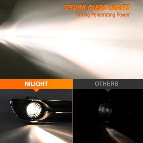 Nilight Fog Light Assembly Compatible with 2011 2012 2013 2014 Chrysler 300 Bumper Driving Lamps with Projector Lens and H11 12V 55W Halogen Bulbs Driver Side and Passenger Side