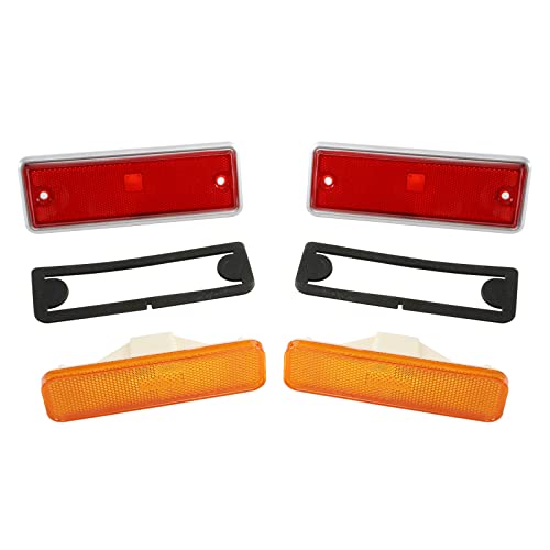 LAFORMO El Camino Side Marker Light - Set of 4 Front and Rear Side Marker Lens Light Compatible With 1982 1983 1984 1985 1986 1987 Chev-y El Camino,GM-C Caballero #913417, 929986