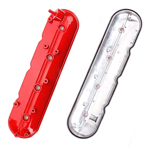 MILIPARTS Upgrade Aluminum Engine Valve Covers Compatible with 1999-2008 Cadillac Escalade Chevy Silverado, Suburban Tahoe Trailblazer GMC Sierra Yukon Replaces Parts 12570427 12582224