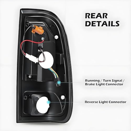 LED Tail Lights Assembly Compatible with 1997-2003 Ford F150,1999-2007 Ford F250 F350 Superduty Driver and Passenger Side, Black Housing Clear Lens