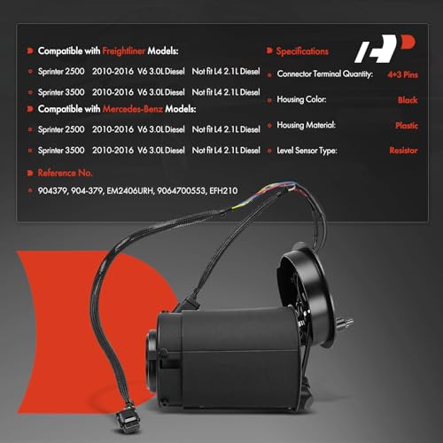 A-Premium Diesel Exhaust Fluid Heater Compatible with Freightliner and Mercedes-Benz Vehicles - Sprinter 2500 Sprinter 3500 2010 2011 2012 2013 2014 2015 2016, V6 3.0L
