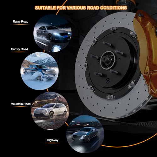 Ceramic Front Brake Pad Set Compatible with Cadillac Escalade/ESV/EXT/XTS;For Chevrolet Avalanche/Silverado/Express/Suburban/Suburban 1500/ Tahoe;For GMC Savana/Sierra/Yukon (D1363)