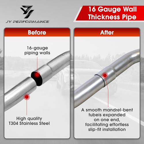 3 Inch T304 Stainless Steel Exhaust Pipe Kit, 3'' OD, 16PCS