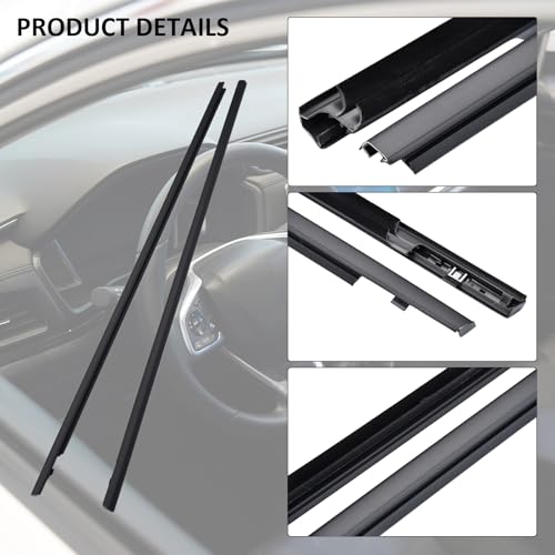 E-Gaultra Car Weatherstrip Window Seal Fit for Honda Civic Coupe (2pcs)
