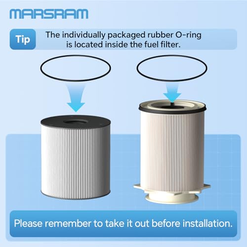 Marsram 6.7 Cummins Fuel Filter Water Separator Set fits for 2019 2020 2021 2022 2023 2024 Dodge Ram 2500 3500 4500 5500 6.7L Cummins Diesel Turbo Engines, Replace 68157291AA 68436631AA