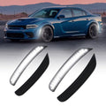 AUTOONE LED Side Marker Lights White Compatible With Dodge Charger 2015-2023, White Front & Rear Bumper Marker Lamps Smoked Len, Pack of 4