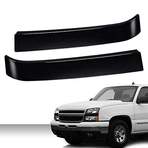 PIT66 Front Grille Trim Set Compatible with Chevy Silverado 2003-2007 Black