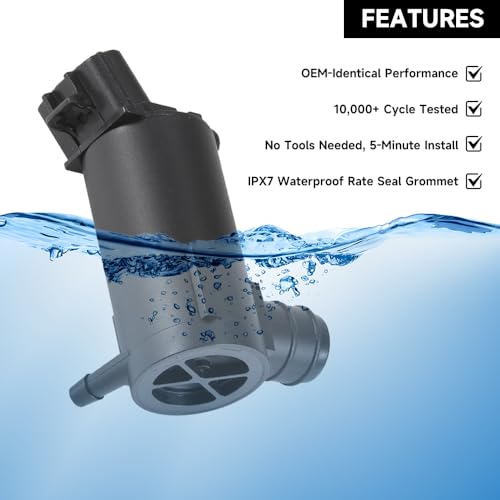 YOLLKY Windshield Washer Pump for Toyota RAV4 Camry Corolla 4Runner