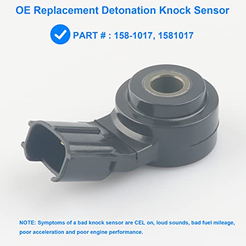 Knock Sensor, Replace 158-1017, 1581017 Compatible with Toyota Lexus - 4runner Avalon Camry Corolla Highlander Fj Land Cruiser Matrix Prius RAV4 Sequoia Sienna Solara Tacoma Tundra Venza Yaris, More