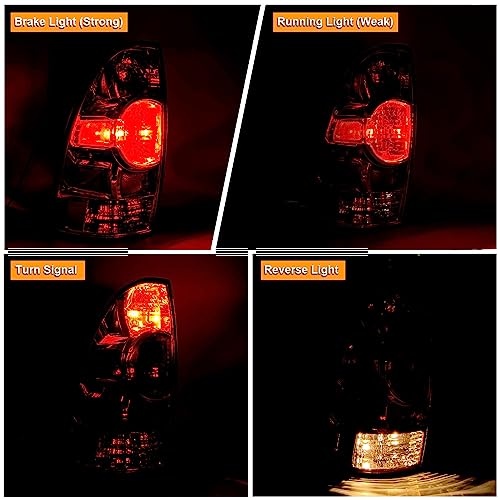 Nakuuly Tail Lights Compatible With 2005-2015 Toyota Tacoma (Halogen Red)
