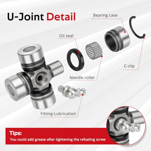 JAVIK Front Prop Shaft Yoke & U-Joint (2 Side) for Polaris Ranger 400 500 570 700 800 900 1000 Diesel HST ETX