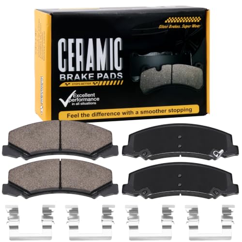 HECHENQICHE D1159 Front Ceramic Brake Pads Kit Fit For Buick Lucerne 2006-2011, For LaCrosse 2008-2009, For Cadillac DTS 2006-2011, For Chevrolet Impala 2006-2013, For Monte Carlo 2006-2007