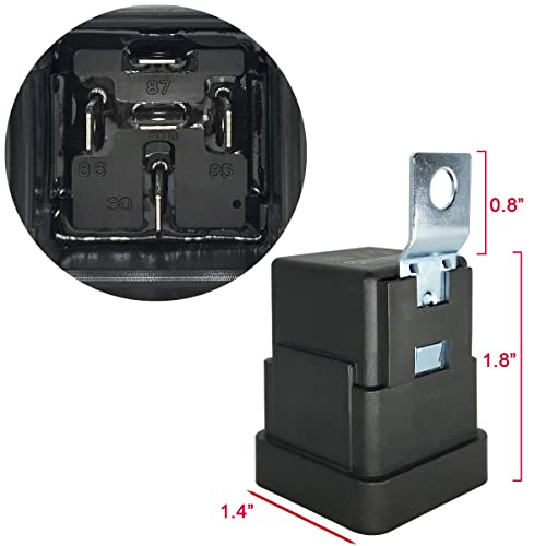 irhapsody 5 Pack 40/30 AMP 12V DC Waterproof Relay Kit with Heavy-Duty Pigtail, 5-PIN SPDT Automotive Relay