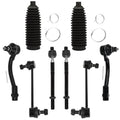 Front Inner Outer Tie Rod End w/Steering Boot fit for Kia Soul 2012 2013, Suspension Kit with Sway Bar Link - 8pc Set