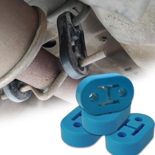 Car Exhaust Hanger, 4PCS Rubber Insulator Bushing Mount, 2 Holes 0.47 Inch (12mm), High-Density Tailpipe Damping Hanger,Auto Muffler Shock Absorbent Bracket Mount,Universal Fit (Blue)